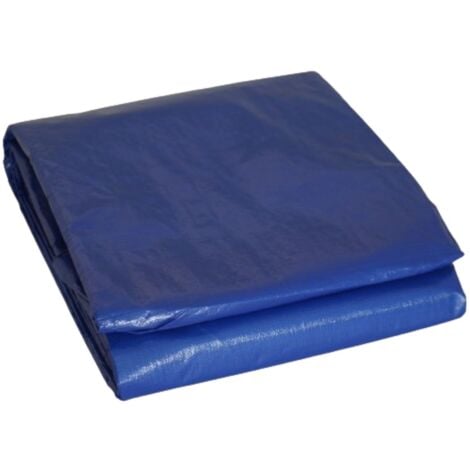 UNIVERS DU PRO Bâche piscine rectangulaire 6 x 10m Bleue marine avec filet d'écoulement résistance 140g/m2