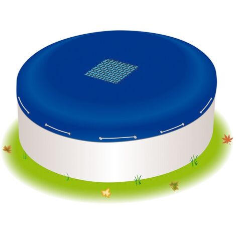 Bâche Piscine Ronde 7 m, 140 g/m² - Bache Hivernage Piscine Hors Sol - Filet d'Écoulement 35 x 35 cm, Cordon de Serrage - Pour piscine 6.40 m - SIZE/COLOR