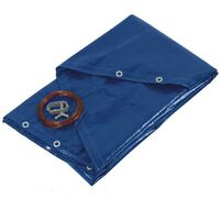Bâche piscine ronde - diamètre 620 cm pour piscine de 540 cm de diamètre - couleur bleue et verte - 140g/m2 - filet d'écoulement
