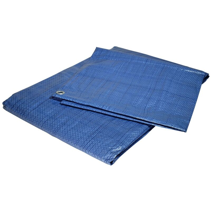 Bâche plastique 5x8 m bleue 80g/m² - bâche de protection polyéthylène - blue