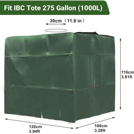 Bâche pour conteneurs IBC de 1000 L – Tissu polyester 420D anticorrosion – Résistante aux UV et au gel – Dimensions : 120 x 100 x 116 cm