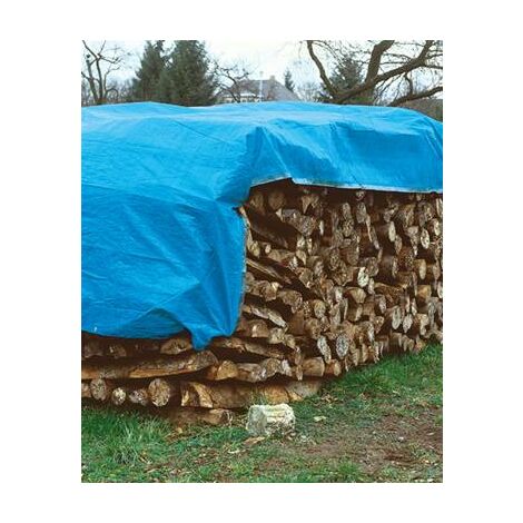 Bache Bois 5x8 m - TECPLAST 250BO - Verte et Marron - Haute Performance -  Bache de protection étanche pour Bois de chauffage