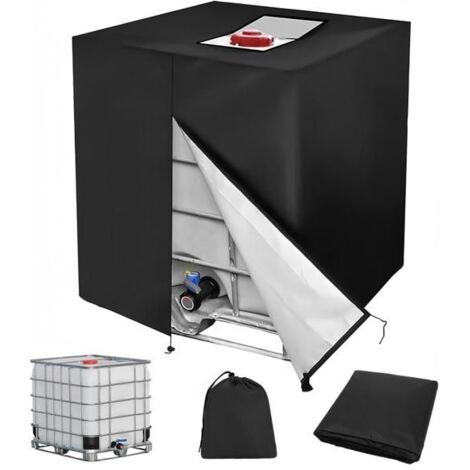 Bâche pour cuve IBC 1000L avec fermeture éclair - Protection anti-UV et contre la poussière 116x100x120cm - Housse étanche de récupé