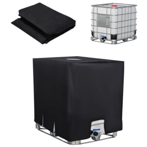 Bâche pour Cuve IBC 1000L, Bâche de Réservoir d'Eau, Anti-UV et Anti-Poussière pour Récupérateur d'Eau de Pluie avec Bouchon.