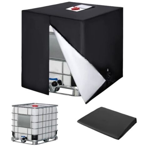 Bâche pour Cuve IBC 1000L, Couvercle de Réservoir d'Eau 420D, Housse de Protection Anti-UV, Bâche de Protection pour Cuve IBC avec F