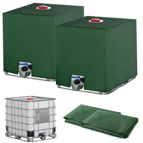Bâche pour Cuve IBC 1000L - Vert - Tissu Oxford - 116 x 100 x 120 cm - Anti-UV