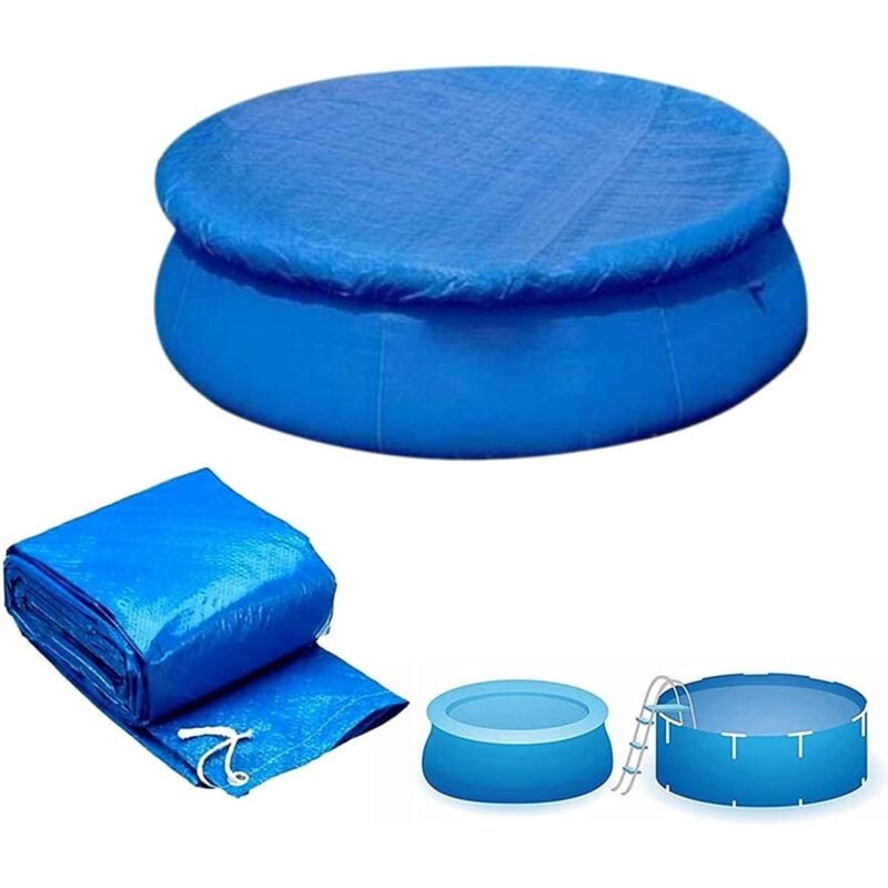 Treetalk - Bâche pour Piscine, Bâche de Protection pour Piscine Ronde, Couverture de Piscine Ronde Protecteur de Piscine Anti - poussière Facile pour