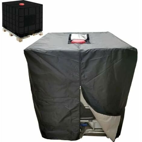 Bâche pour réservoir IBC 1000L, résistante aux UV et aux déchirures, avec fermeture éclair coupe-vent.