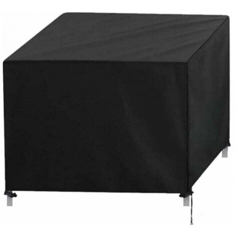 Bâche pour Salon de Jardin, Bâche de Protection Rectangulaire 420D, Résistante à l'eau et aux intempéries, adaptée aux Tables, chaises et Salons de Jardin, Noir, 150 x 130 x 90 cm