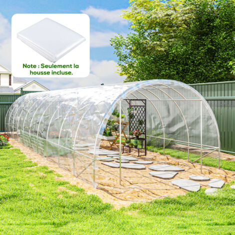 Bâche pour serre bâche plastique transparente 6 x 10 m imperméable résistante aux UV polypropylène 150g/m² transparent