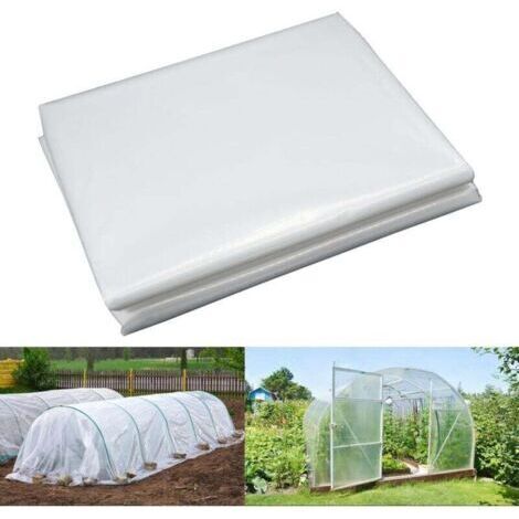Bache pour Serre,Bache Plastique Transparente, Bache Serre Tunnel 2m x 8m, Film Polyéthylène de Extra-épais Clair Jardin Grandir Couverture De Polytunnel pour Légumes und Tomate