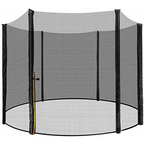 Bâche pour Trampoline Filet de sécurité trampoline φ366 8 barres Filet de remplacement trampoline polyéthylène noir NAIZY