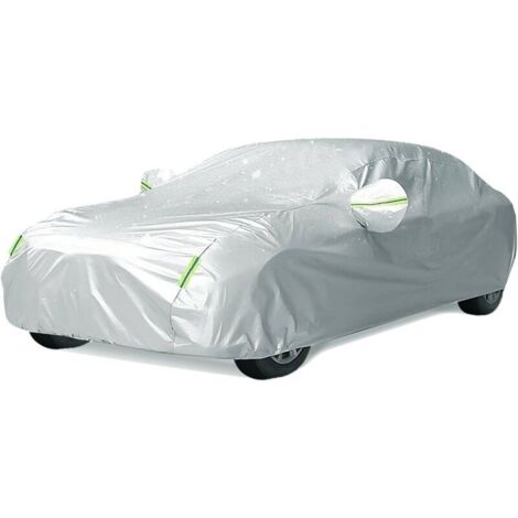 Bâche pour Voiture 480x175x120cm housse de voiture exterieur Housse de voiture imperméable contre le soleil Anti-UV Poussière de neige bache voiture Berline Argenté L
