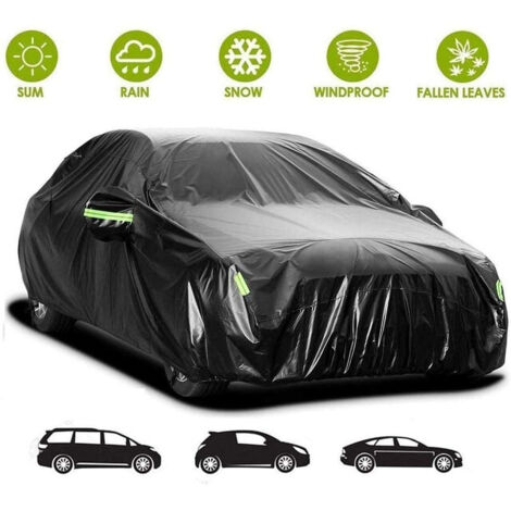 Bâche pour Voiture Exterieur Imperméable -Couverture Voiture Étanche Housse de Protection  (4.9×1.8×1.5m) Noir