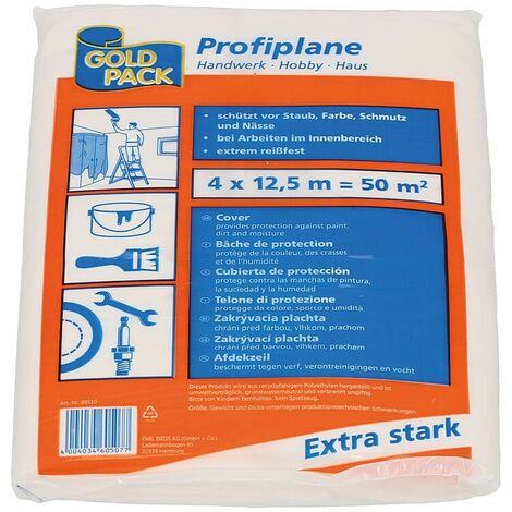 Bâche professionnelle en HDPE 4 x 12,5 mètres, 50 m², UE 1 pièce
