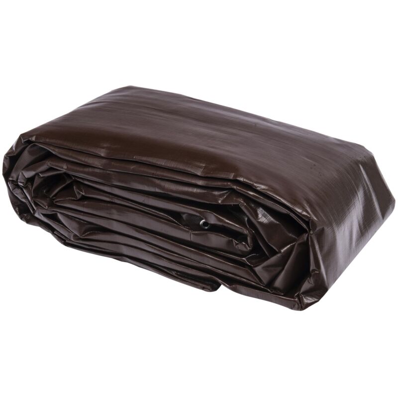 Bâche professionnelle marron 350g/m2 WERKA PRO 8 x 12m