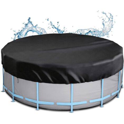 bâche Protection pour Piscine Ronde, Couverture de d'hiver Bâche Ronde l'été et l'hiver en 210D Oxford, Résistante aux UV Déchirures, Ø 244 cm 24424420CM -