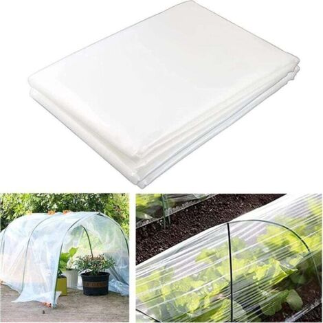 Bâche Protection Serre en Polyéthylène, Extra Épais Film Bâche en Plastique Transparent, Résistant Couverture de Polytunnel pour Protection Serre de Plante de Jardin ， 2 x 10M