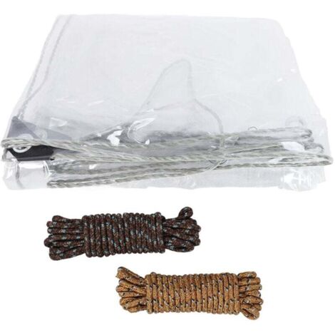 Bâche PVC transparente 3x5m Toile de jardin imperméable et transparente pour l'extérieur