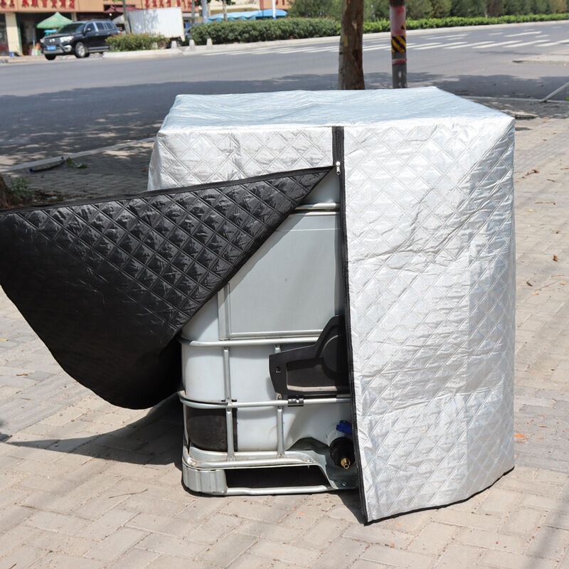 Bâche Réservoir d'eau ibc 1000 l Couverture Container Citerne Eau Pluie avec Fermeture éclair Coupe-Vent Anti-UV Résistant à la Déchirure 120 x 100 x