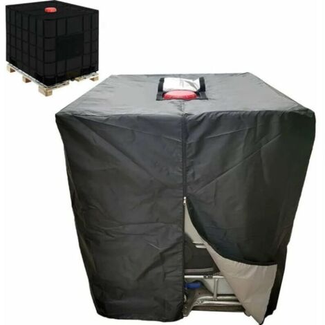 Bâche Réservoir d'eau IBC 1000 L Couverture Container Citerne Eau Pluie avec Fermeture éclair Coupe-Vent Anti-UV Résistant à la Déchirure