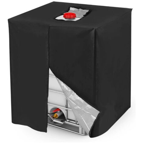 Bâche Réservoir d'eau IBC 1000 L Couverture Container Citerne Eau Pluie avec Fermeture éclair Coupe-Vent Anti-UV Résistant à la Déchirure