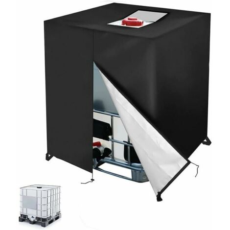 Bâche réservoir d'eau IBC 1000 L – Protection anti-UV – Résistante à la déchirure – Dimensions 120x110x116 cm – Fermeture éclair et cordon de serrage - UV 420 D