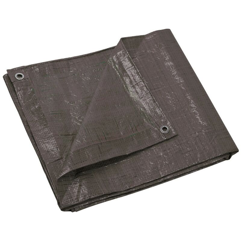 Bâche Outiror spéciale bois, ultra résistante en 140 gr/m2, couleur marron Dimensions: 4m x 5m