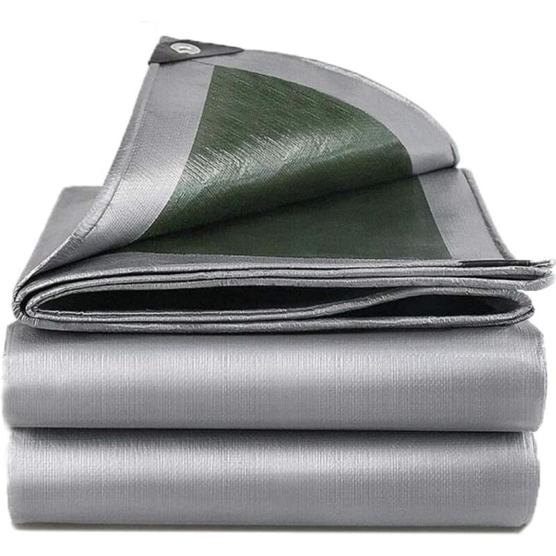 Bâche robuste 160g/m² 3x8 cm, bâche de protection polyvalente avec œillets de bord renforcés, imperméable et résistante aux uv, idéale pour le