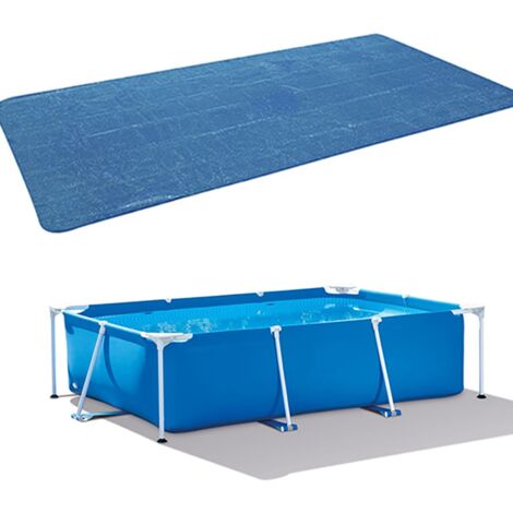 Bâche solaire 300 x 200 cm pour piscine hors sol rectangulaire, Bleu