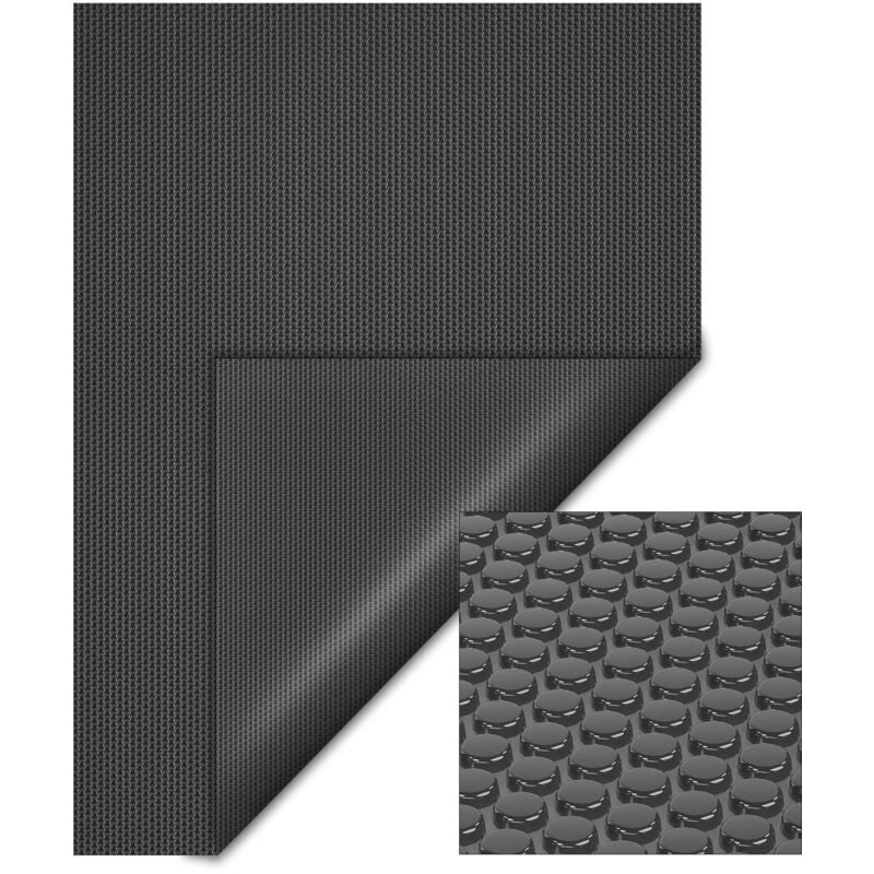 Wiltec - Bâche solaire à bulles pour piscine – 4 x 6 m – en pe – 400 µ épaisse – Noire – Protection couverture chauffage de piscine