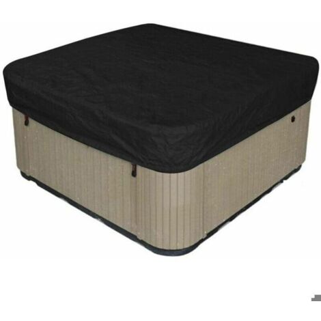 Bâche solaire noire étanche 218x218x30cm, avec cordon pour spa ou piscine