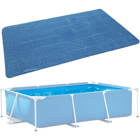Bâche Solaire pour Piscine - 220x150cm Couverture Thermique Bache a Bulle Rectangulaire, de Chauffe-Piscinen Solaire, Isolante et Pliable Piscines Hors-Sol Enterrées