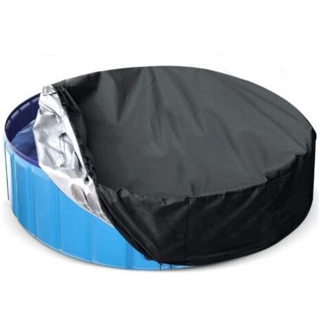 Bache Spa Gonflable, Couverture Piscine Ronde Imperméable Noir 210x90cm