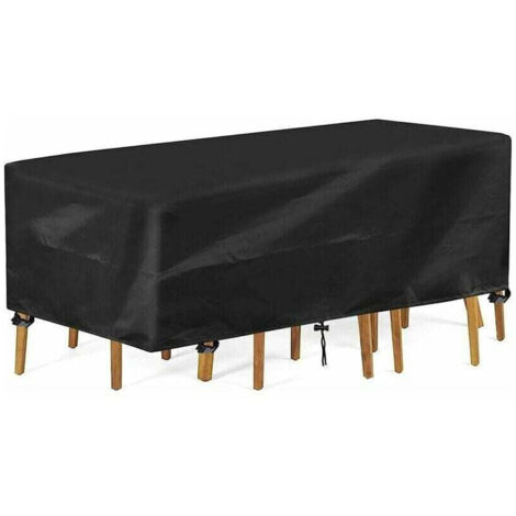 Bache Table Jardin, Rectangulaire Housse Table de Jardin Imperméable, Anti-UV, 210D Oxford Tissu Housse de Table Chaise Meubles de Jardin Extérieure (213x132x72cm)