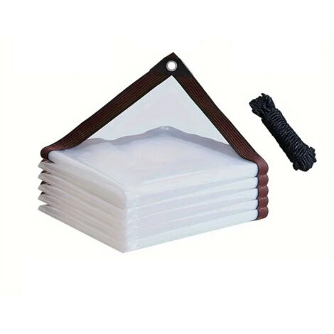Bâche transparente 3x6m, imperméable et résistante, pour balcon, serre et jardin