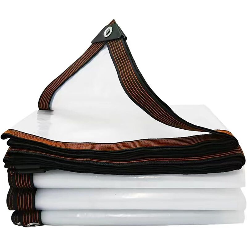 Bâche transparente avec anneaux gravés, 2 x 3 m, imperméable, en PVC, pour extérieur, bâche de terrasse, bâche de construction pour meubles de