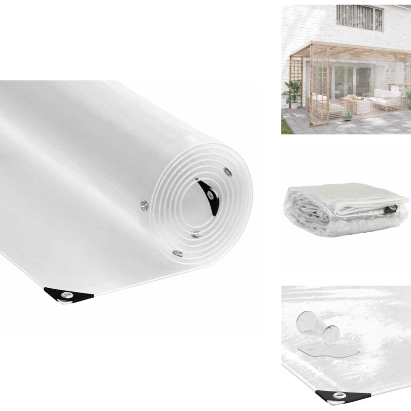 Vidaxl - Bâche transparente avec œillets 5x10 m pvc - Bâche Transparente - Bâches Transparentes - Bâche Claire - Bâche Transparente Robuste