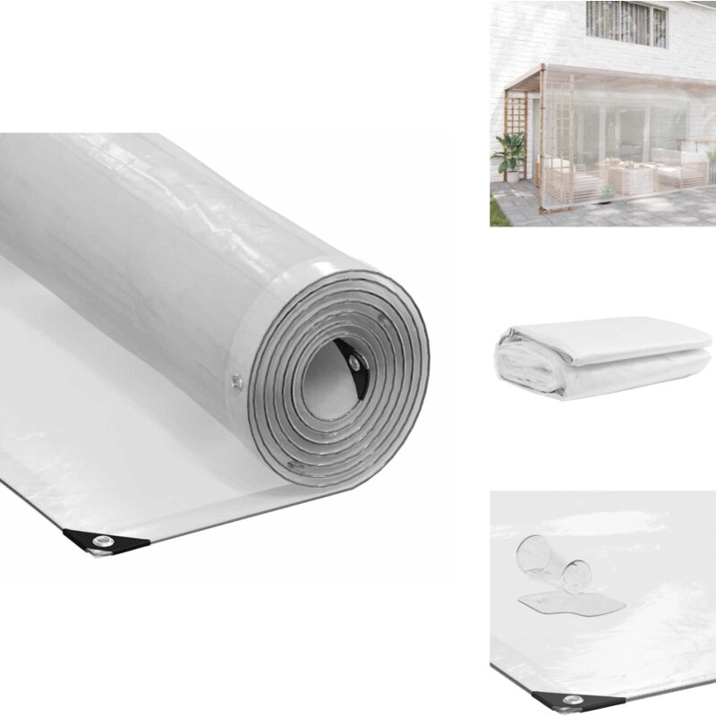 Vidaxl - Bâche transparente avec œillets 6x8 m polyéthylène - Bâche Transparente - Bâches Transparentes - Bâche Claire - Bâche Transparente Robuste