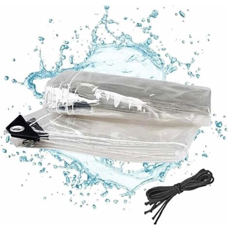 Bâche transparente en PVC souple, imperméable et résistante à la chaleur, en toile épaisse thermofusionnée (Couleur : Transparent, Dimensions : 1 m x 1 m)