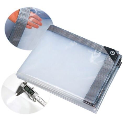 Bâche transparente imperméable 2x2m - Pour jardin, plantes ou auvent. Anti-poussière et résistante aux intempéries.