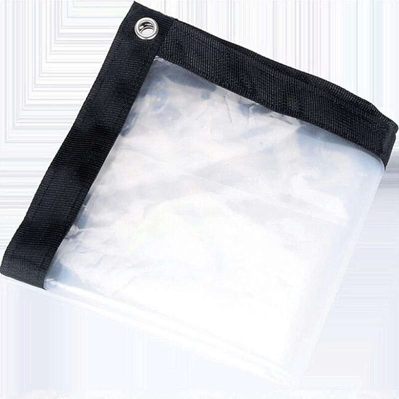 Bâche Transparente imperméable avec œillets - 2 x 2 m - Bâche Pliable et résistante aux intempéries - Corde Incluse