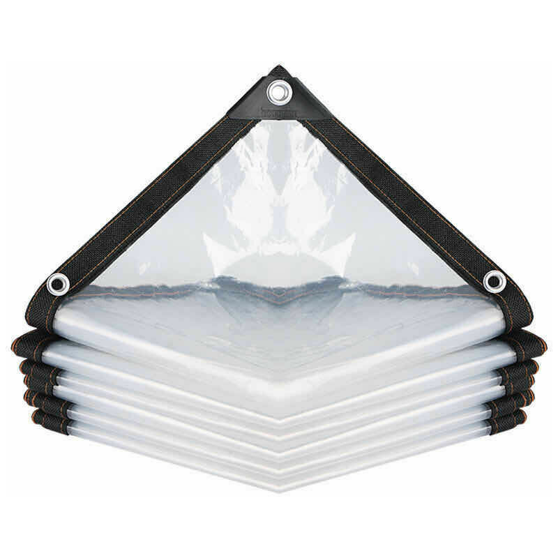 Bâche Transparente Imperméable avec Oeillets, à l'eau en pe Multi-Usage Anti-Pluie Résistante Aux Déchirures Toile de bâche Ultra légère (Color :