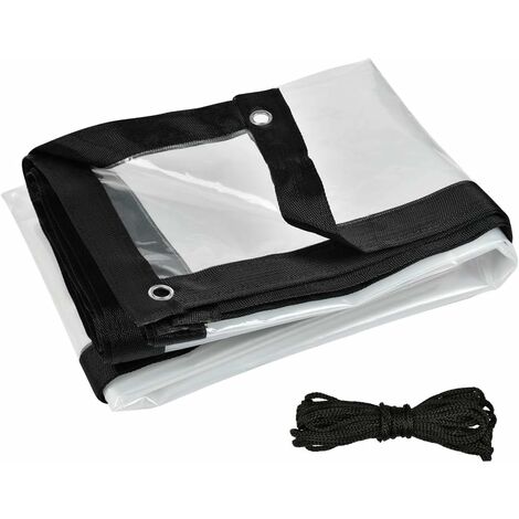 Bâche Transparente Imperméable avec Oeillets et Corde Bâche de Protection Bâche Extérieure Imperméable Bâches pour Abri de Balcon, Jardin, Serre, Plantes (2x4m)