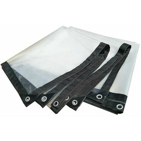 Bâche transparente imperméable avec œillets - Grande bache exterieur couverture imperméable, Protection Solaire, Imperméable et Résistante aux Intempéries pour meubles de jardin,piscine - 2x3m-