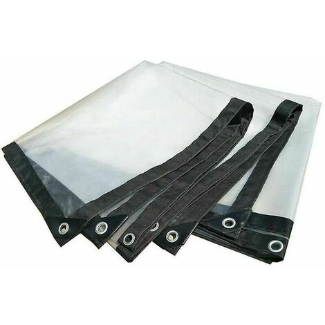 Bâche transparente imperméable avec œillets - Grande bache exterieur couverture imperméable, Protection Solaire, Imperméable et Résistante aux Intempéries pour meubles de jardin,piscine - 2x3m-