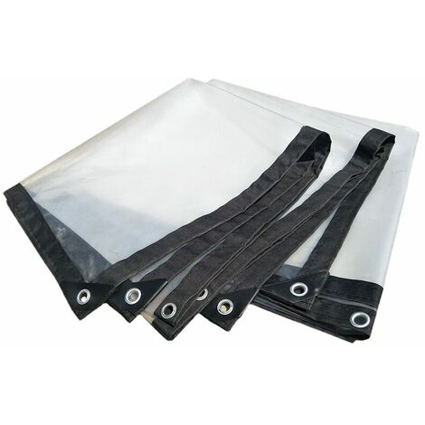 Bâche transparente imperméable avec œillets - Grande bache exterieur couverture imperméable, Protection Solaire, Imperméable et Résistante aux Intempéries pour meubles de jardin,piscine - 2x3m