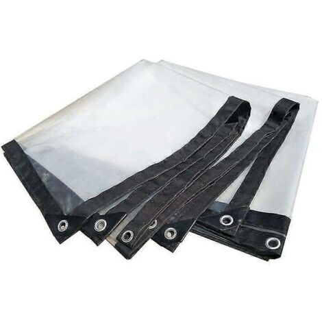 Bâche transparente imperméable avec œillets - Grande bâche extérieure imperméable, protection solaire, imperméable et résistante aux intempéries pour mobilier de jardin