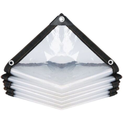 Bâche transparente imperméable et perforée - housse pour mobilier de jardin - usage extérieur - protège de la pluie, isolation thermique pour les plantes, tissu pour meubles - 200 x 200 cm