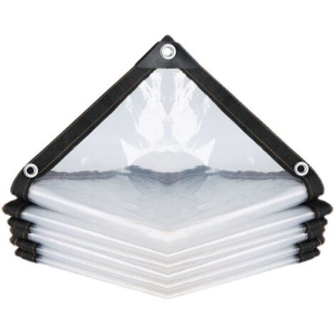 Bâche transparente imperméable et perforée - housse pour mobilier de jardin - usage extérieur - protège de la pluie, isolation thermique pour les plantes, tissu pour meubles - 200 x 200 cm